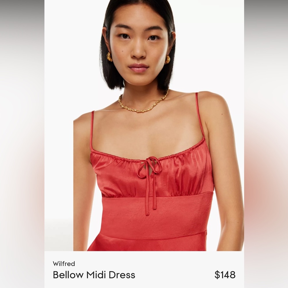 Wilfred Aritzia Bellow Midi Dress Rosy Red Sz 6